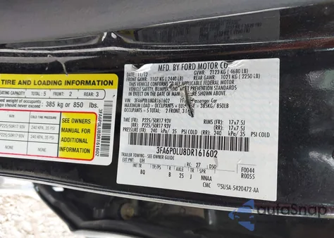 2013 Ford Fusion Hybrid Se из США, поврежденный, VIN 3FA6P0LU8DR161602